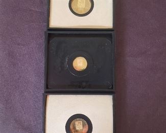 Set of 3 Columbian gold coins 
