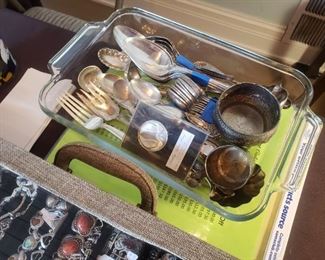 Assorted sterling flatware and servingware
