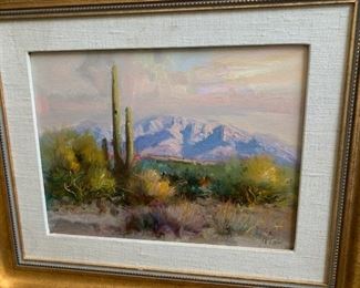 Buck McCain 'Catalinas' oil on board, 20" x 23" framed