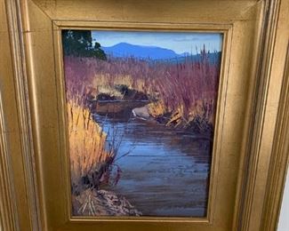 Ken Daggett 'Marsh Reflections' oil on board, 20" x 17" framed