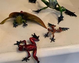 Frogman Tim Cotterill bronzes: smallest 2007 'Sunset', 4400/5000;  'Autumn', 2010, 41/100;  'Cupid', 2009, 1042/5000;  'Hanging Out', 2009, 43/500, all in excellent condition