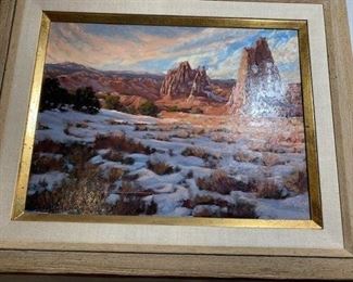 Richard Iams (1950-) 'Ancient Cathedrals' oil on board