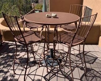 Tall metal patio set