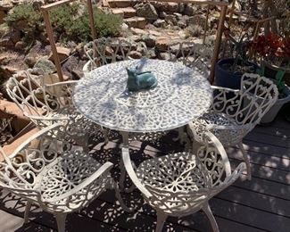 Vintage iron patio table and chairs