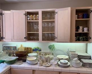 Vintage china and glassware