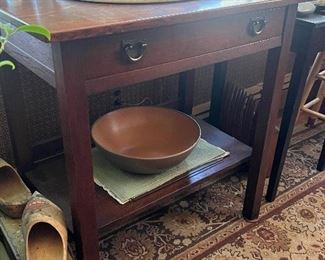 Stickley Brothers- 1 Drawer Server, Signed, Original Finish.  Estate pictures. Some items may not be in the auction. Please see individual item pictures for items in the auction. 