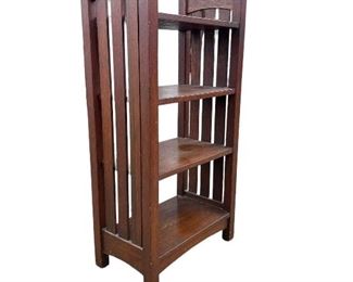 L & JG Stickley Magazine Stand #46- 21" Wide and 42" High, Signed White Decal.