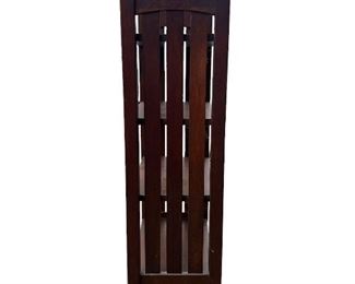 L & JG Stickley Magazine Stand #46- 21" Wide and 42" High, Signed White Decal. Side View.