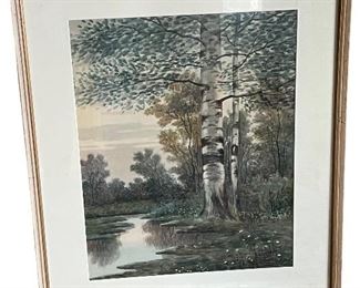 Watercolor Signed Carl Fisher