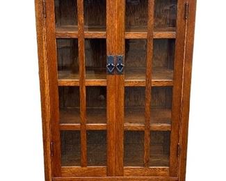 Gustav Stickley 2 Door China Cabinet- Signed on the Back.  Another View