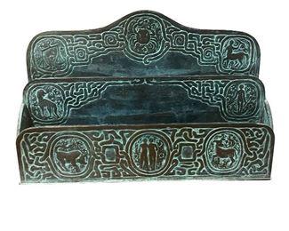 Tiffany Studios Zodiac Letter Rack- Another View.