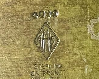 Heintz Art Metal Shop Sterling Over Bronze Box- Signed. Mark.