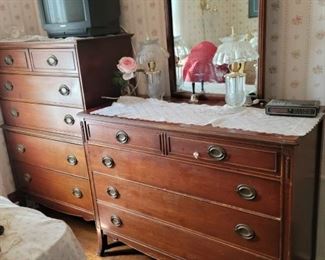 Dresser with Mirror and Standing Chest of Drawers