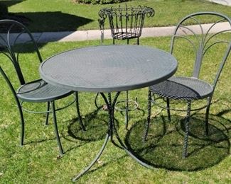 Black Iron Bistro Table and Chairs