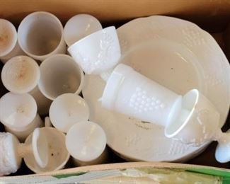 Assorted Milk Glass 