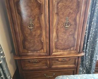 Gorgeous wood inlay armoire 