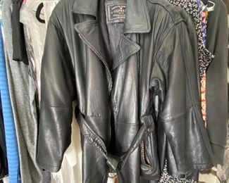 Women's Tie Waist Leather Jacket (Size Large)