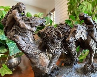 Jim Ponter "Encounter at Teton River" made from composite material.  Not a bronze sculpture.  18" W x 9" H