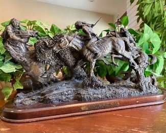 Jim Ponter "Encounter at Teton River" made from composite material.  Not a bronze sculpture.  18" W x 9" H