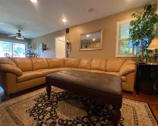 The Leather Factory Tan Wedge / Curved Sectional Sofa