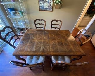 Customize Me! French Dining Table with 6 Ladder Back Chairs