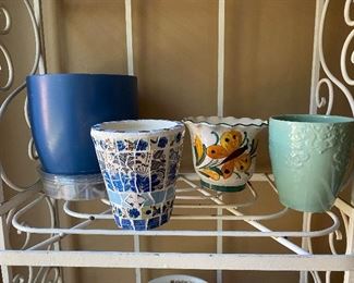 Small Blue and Green Planters 