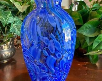 Blue Art Glass Vase