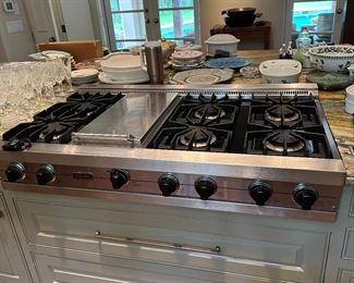 Viking six burner plus griddle