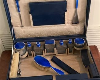 Vintage French Guilloche Vanity Set - Pristine Condition