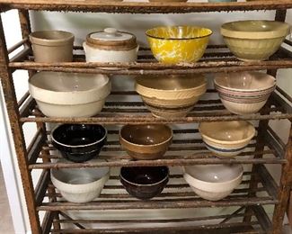 Candle dripping rack with crocks