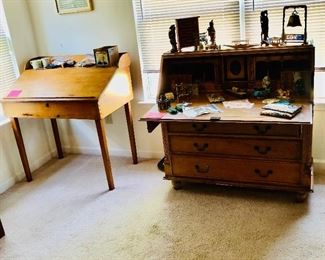 Beautiful drop front secretary, primitive lift top desk