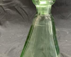 Angular Art Glass Decanter W Stopper Green
