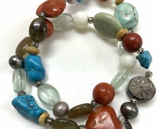 Payton Bird Turquoise & Sterling Beaded Bracelet
