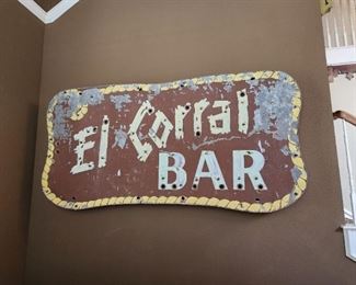 El Corral bar metal sign