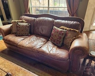Leather sofa couch