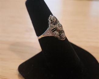 Vintage estate jewelry diamond and gold ring.