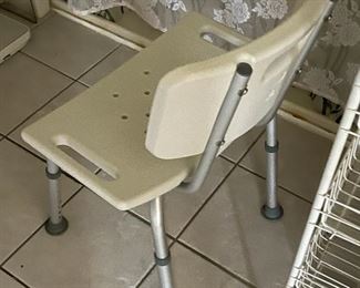 Shower chairs, with and without backs