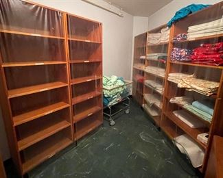 Multiple Shelving units-single, double, with doors.