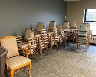 Retro copper colored metal chairs.  Padded seat and back in very good condition.