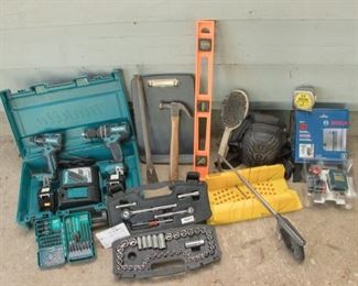 Mikita Drill Set:  $290.00  Husky 52 pc. mechanics set:  $60.00.  Tools and more priced individually