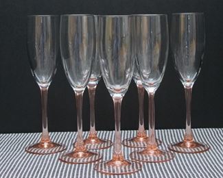 9" Rose Fluted Champagne glasses (6):  $48.00  * 1 stem glass is gift with purchase