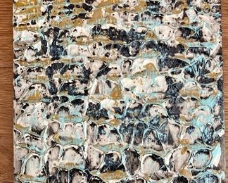 "Japanese Coastline" signed by~ Tim Lasater (local artist).  Acrylic/Resin on wood (10" squared):  $60.00 ea.