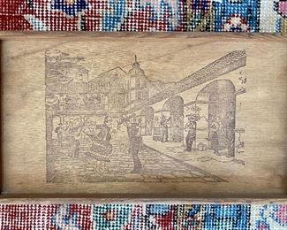 Vtg. CA. Redwood Spanish Mission Souvenir Tray:  $22.00