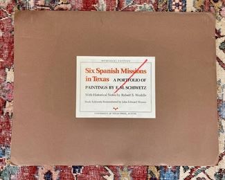 E.M. Schiwetz (Texas Artist) six Spanish Mission prints:  $110.00