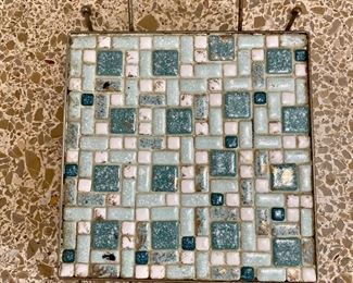 Retro tile trivet on metal stand:  $24.00