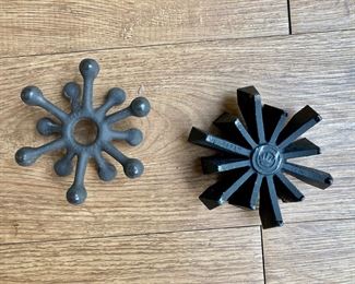 MC Danish cast Iron Dansk candle stick:  $58.00,  MCentury Japanese cast iron taper candle stick:  $19.00