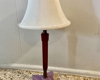 Vtg. Bakelite and glass vanity lamp:  $90.00