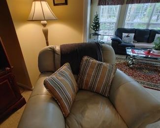 Italian leather oversized chair