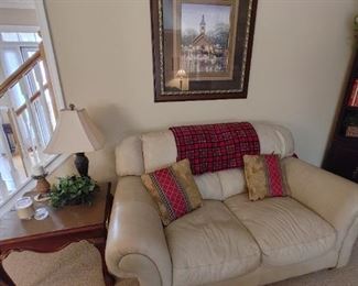 Italian leather loveseat