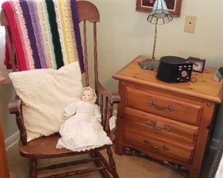 Rocking chair SOLD
Pine night table, lamps